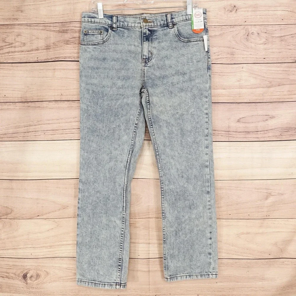 New! Wonder Nation Jeans Boys 12 Husky 32x26 Straight Adjustable Waist Youth